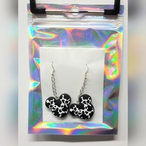 Cheetah mouse head earrings